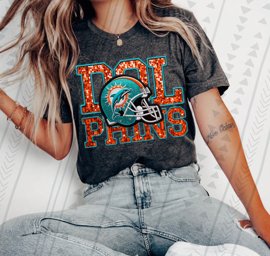 Miami Dolphins Faux Embroidery