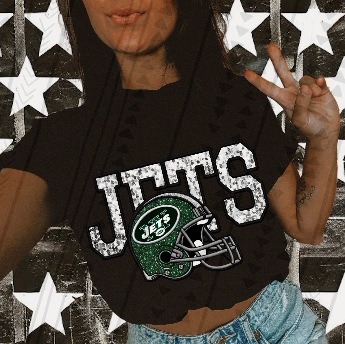 New York Jets Faux Embroidery